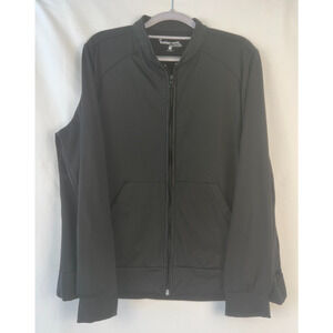UA BUTTER-SOFT Jacket Womens Black Size L Scrub 2-Pocket Full Zip Coat Nurse